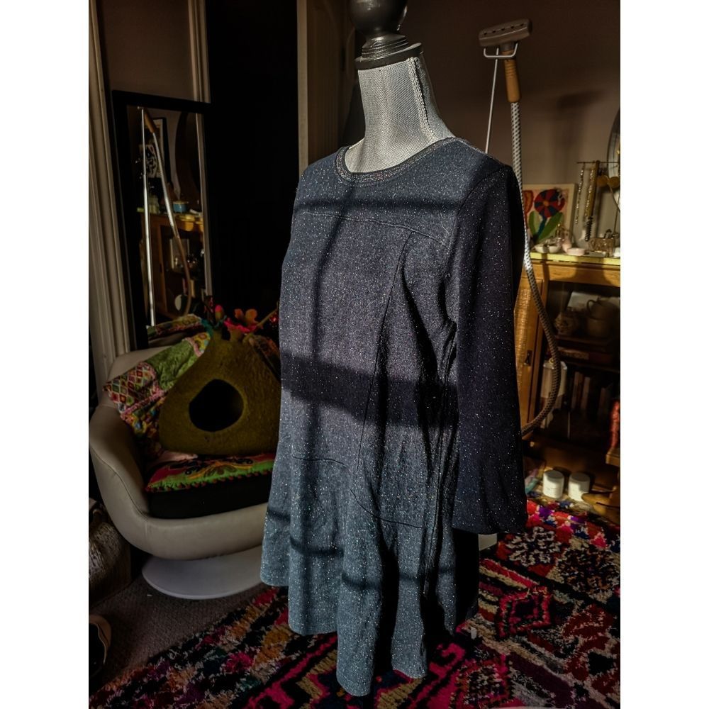 ❄️Whitestuff❄️ French Terry Sparkle Mini Dress / Navy / EU 42 / US L